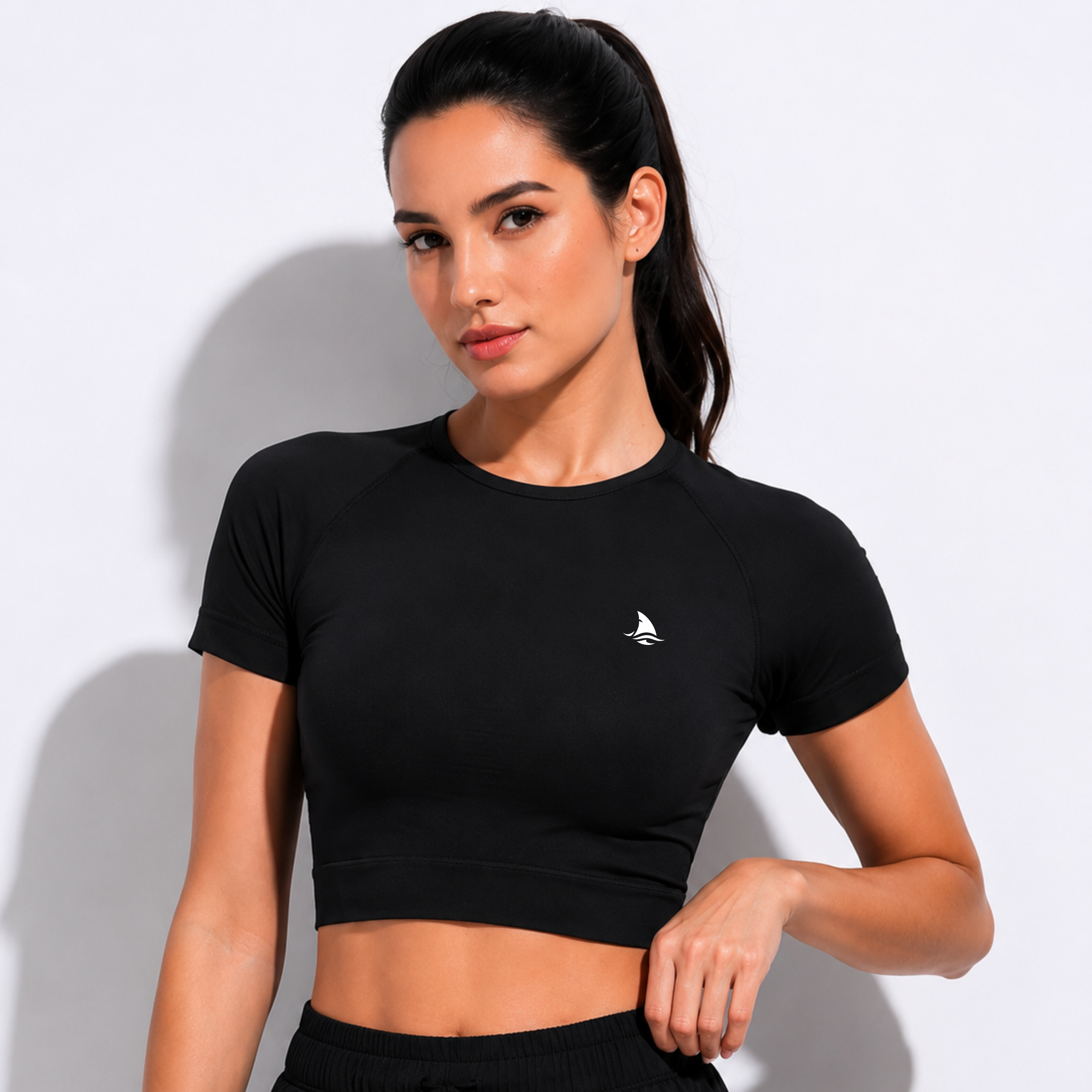 Women's High/Round Neck Short Sleeves Stylish Casual Crop Top