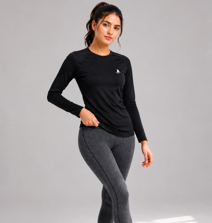 Women’s Athletic Compression Wear – Full Sleeve Workout & Training T-Shirt