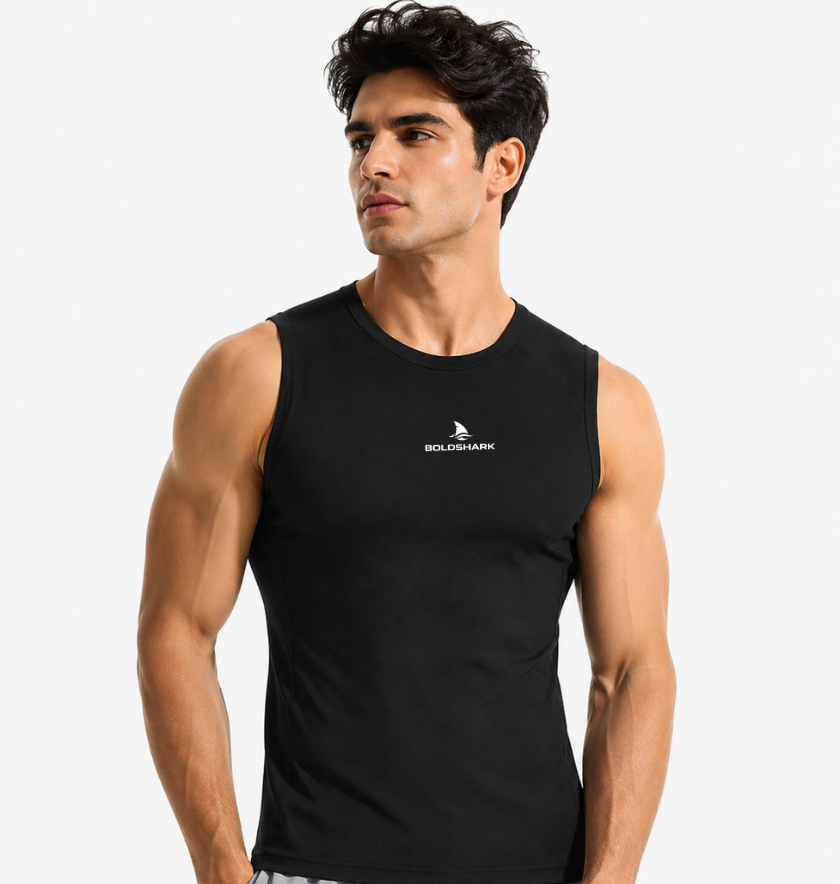 koi ar stylish pose main Sleeveless Compression Workout Shirts | Athletic Training Tank Top