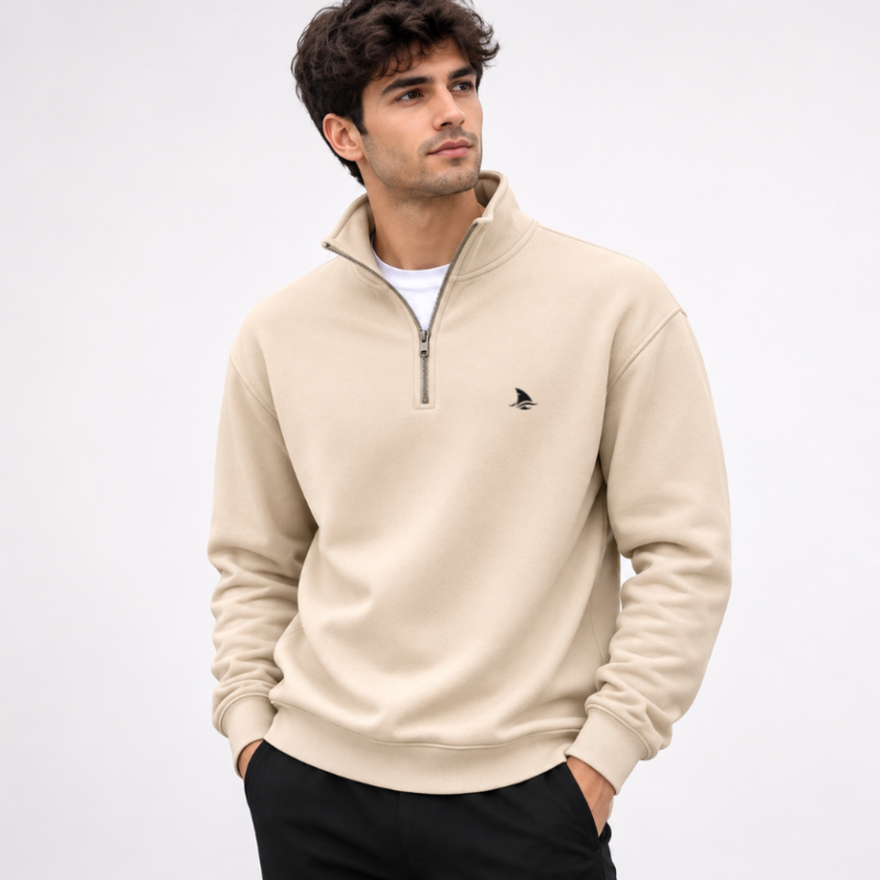 Quarter Zip Style Sweatshirt | Soft & Warm Fleece Sweatshirt Hoodie with Zip