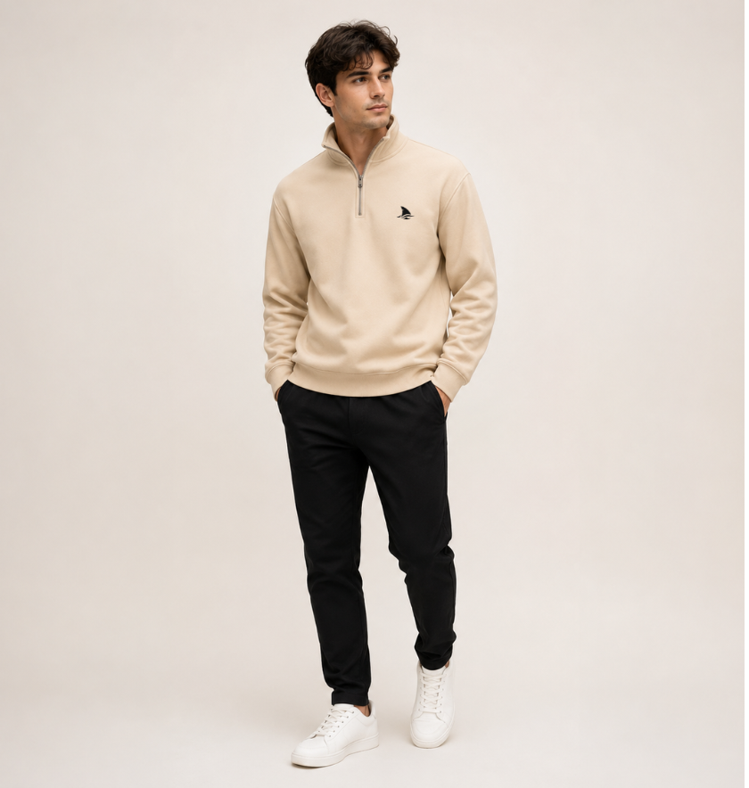 Quarter Zip Style Sweatshirt | Soft & Warm Fleece Sweatshirt Hoodie with Zip