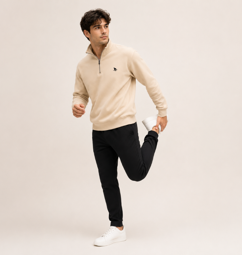 Quarter Zip Style Sweatshirt | Soft & Warm Fleece Sweatshirt Hoodie with Zip