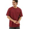 Men's Oversized Cotton T-Shirt | 210 GSM Heavyweight Fabric | Drop Shoulder | Dual Knit | Comfortable Casual Wear | Solid Colors