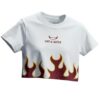 Clean Rebel Women's Crop Top Stylish Slim Fit Soft Stretch Fabric Trendy Casual Wear White