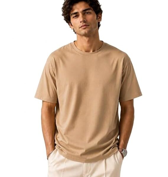 Men’s Oversized Cotton T-Shirt, Half Sleeve Round Neck (Copy)