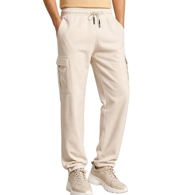 Joggers for Men | Oversized Fit | Elasticated Waist with Drawcord | Soft & Breathable Fabric | Loose Track Pants | Casual & Streetwea