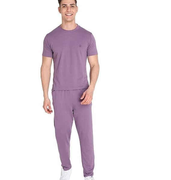 Men Training Suit Cotton Polyester Solid Track Suit Co-Ord Sets