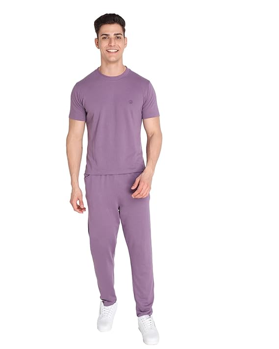 Men Training Suit Cotton Polyester Solid Track Suit Co-Ord Sets