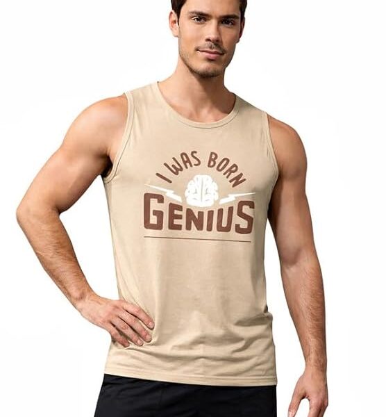Sleeveless T Shirts Gym Vest for Men Workout Graphic Printed Premium Cotton Blend Tank Top for Man Running Vest