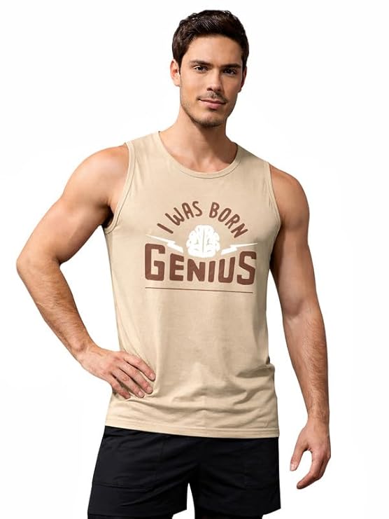 Sleeveless T Shirts Gym Vest for Men Workout Graphic Printed Premium Cotton Blend Tank Top for Man Running Vest