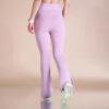 Women High Waist Cotton Side Slit Flared Pants