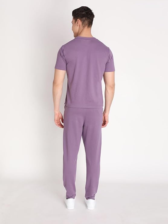 Men Training Suit Cotton Polyester Solid Track Suit Co-Ord Sets