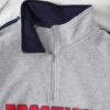 Men's Brooklyn Graphic Quarter-Zip Sweatshirt with White Stripes I Warm Hoodie for Gym, Travel & Casual Winter Wear