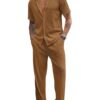 Men Training Suit Solid Polyester Summer Co-Ord Set With Polo Neck