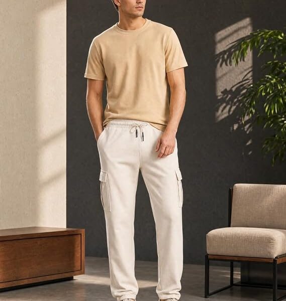 Joggers for Men | Oversized Fit | Elasticated Waist with Drawcord | Soft & Breathable Fabric | Loose Track Pants | Casual & Streetwea