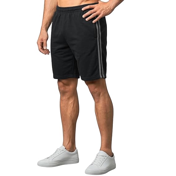 Cotton Shorts with 2 Side Patti Design | Lightweight Running, Gym & Workout Shorts | Casual Sports Half Nikker for Men | Soft Cotton Athletic Wear