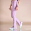 Women High Waist Cotton Side Slit Flared Pants