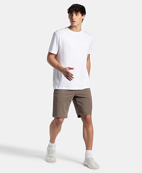 Men's Super Combed Cotton Rich Regular Fit Solid Active Wear Shorts with Side Pockets