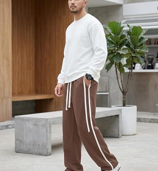 Korean Style Track Pants for Men – Loose Fit Lycra Cargo Joggers | Trendy Gym & Streetwear Bottoms