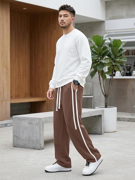 Korean Style Track Pants for Men – Loose Fit Lycra Cargo Joggers | Trendy Gym & Streetwear Bottoms