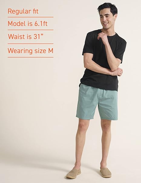 Cotton Lounge Elasticated Waistband, Bermuda Pants, Relaxed Fit, Home Shorts for Men