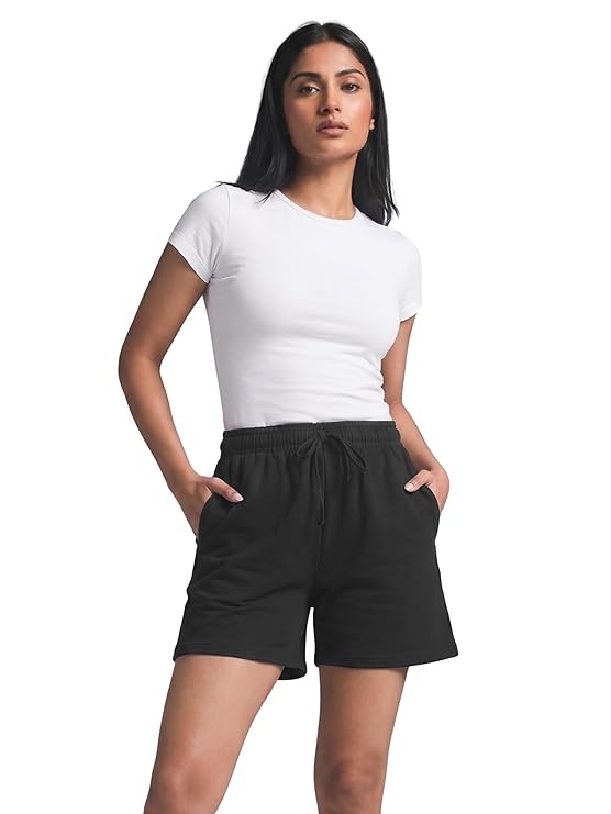 Women’s Premium Cotton Shorts with Pockets | High Waisted Casual Comfortable Summer Wear | Soft Breathable Lounge Shorts