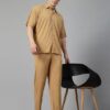 Men Training Suit Solid Polyester Summer Co-Ord Set With Polo Neck