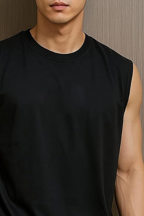 Tank Tops Sleeveless T-Shirt for Men Gym Wear Vest Solid Stylish