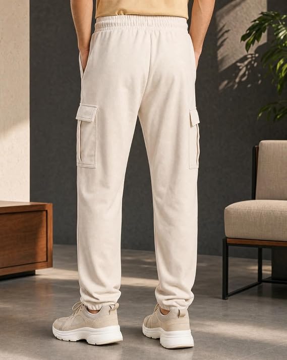 Joggers for Men | Oversized Fit | Elasticated Waist with Drawcord | Soft & Breathable Fabric | Loose Track Pants | Casual & Streetwea
