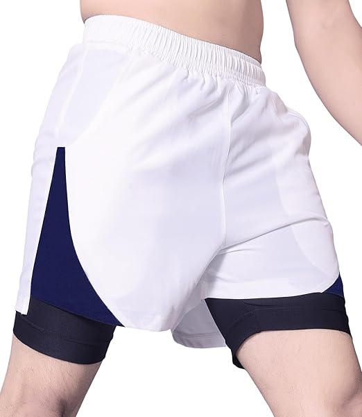 Men's 2 in 1 Quick Dry Shorts with Liner and Towel Loop Gym & Running Shorts for Men with Inner Phone Pocket