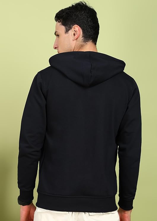 Clothing Men’s Solid Zipper Hooded Sweatshirt | Ribbed Hem, Lined Hood, Side Pockets, Durable Zip | Multiple Colors