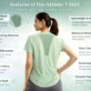 Women’s Gym T-Shirt with Mesh Back Panel | Soft Stretchable Half Sleeve Workout Top | Breathable Yoga Running Activewear Tee