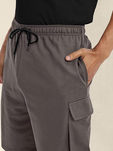 Mens Cotton Lycra Yoga Short Men Summer Running Gym Sports Shorts with Pockets Shorts for Men (Available in Plus Size)