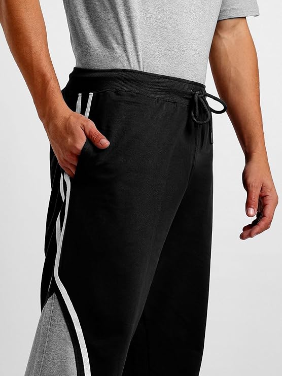 Oversized Joggers | Cotton Blend Regular Fit Track Pants for Men | Elastic Waist with Drawstring | Comfortable Casual, Travel & Lounge Wear Bottoms with Side Pockets