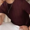 Men's T-Shirt | Textured Vertical Rib Pattern | Premium Soft Knit Fabric | Round Neck | Half Sleeve | Regular Fit Casual T-Shirt