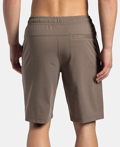 Men's Super Combed Cotton Rich Regular Fit Solid Active Wear Shorts with Side Pockets