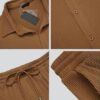 Men Training Suit Solid Polyester Summer Co-Ord Set With Polo Neck