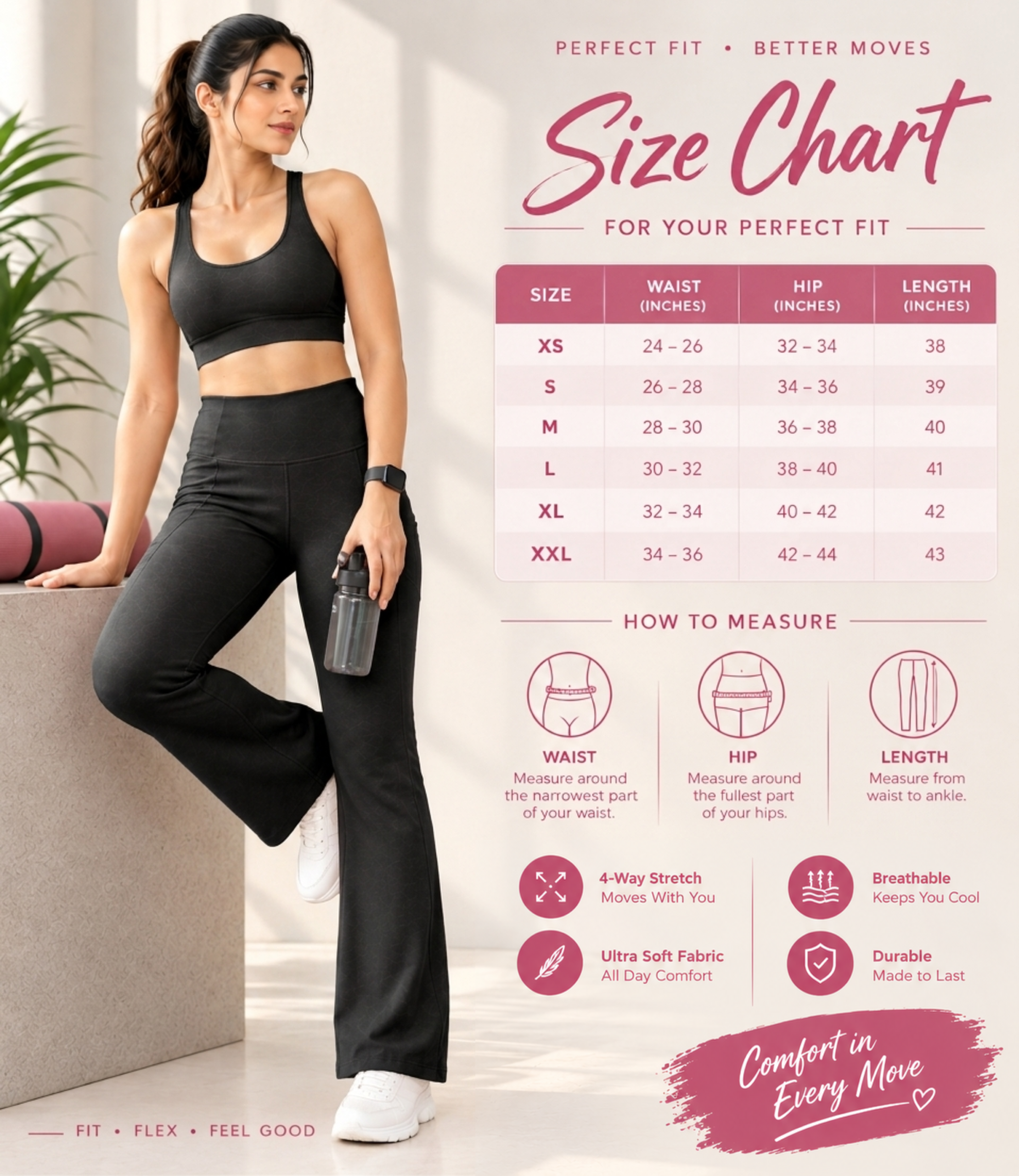 Women High Waist Cotton Side Slit Flared Pants