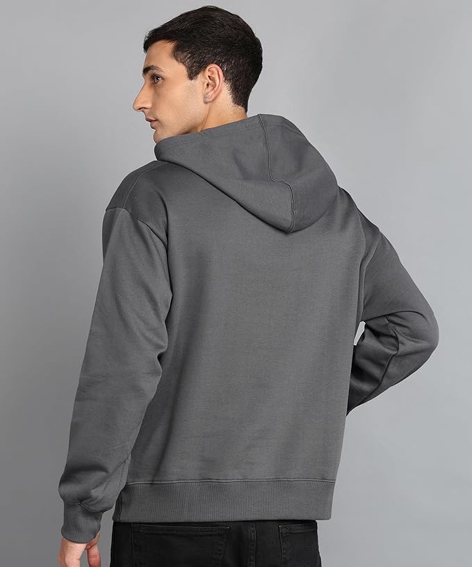 Clothing Men’s Solid Oversized Hoodie | Cotton Blend Pullover with Kangaroo Pocket & Adjustable Hood | Casual Winter Wear
